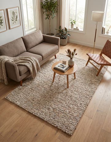 Taupe Hand Woven Haka Deluxe Shag Rug