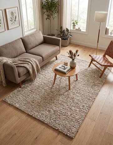 Taupe Hand Woven Haka Deluxe Shag Rug