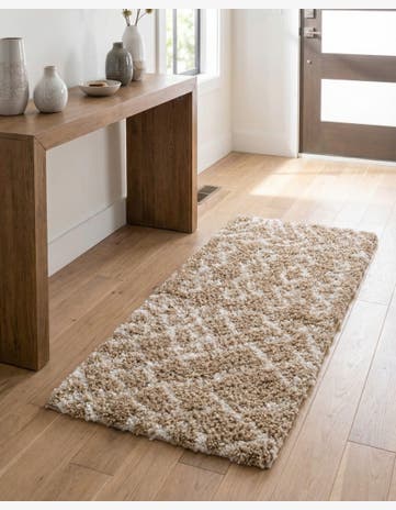 Taupe Marrakesh Shag Runner Rug