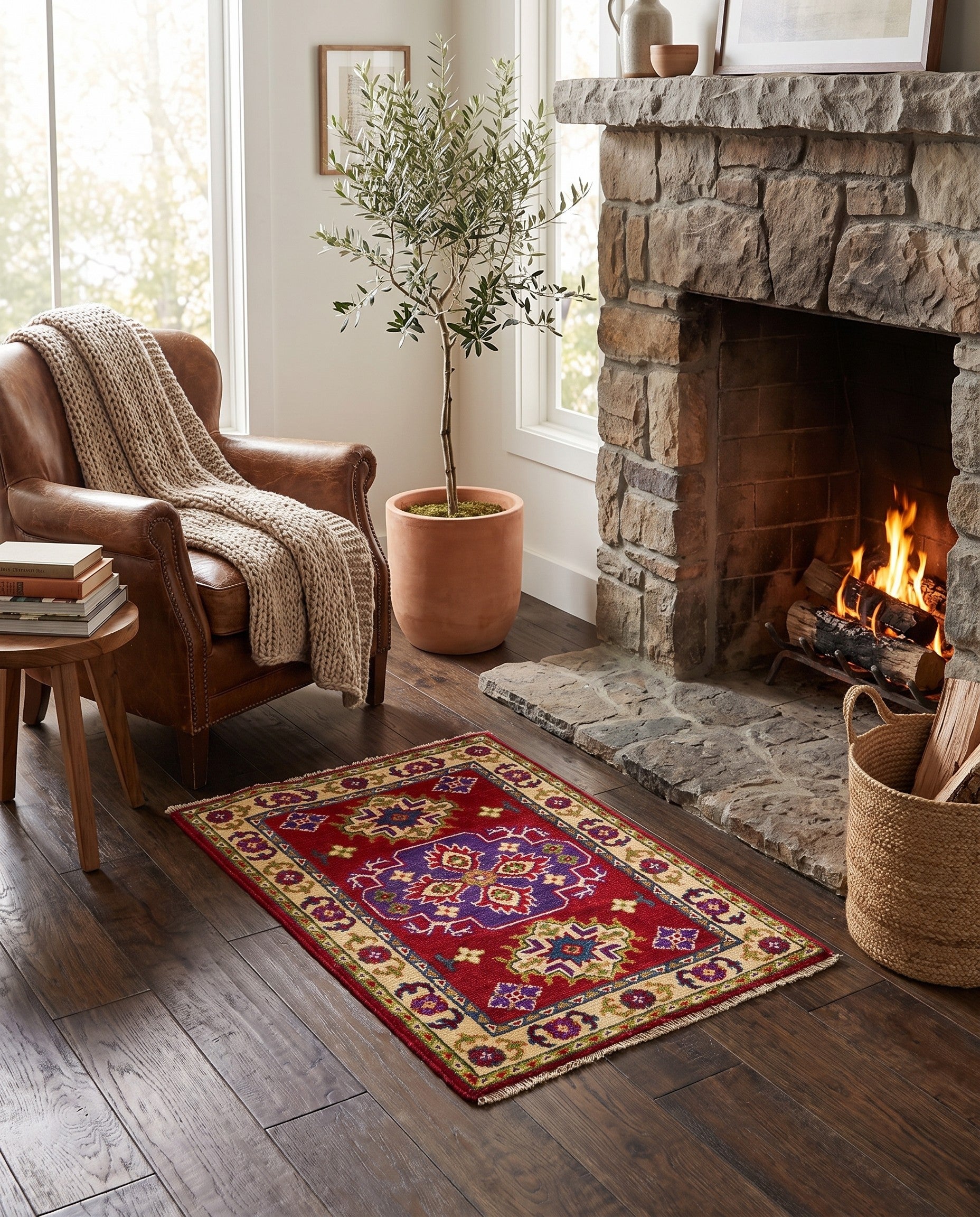 2' x 3' Hand Knotted Kazak Rug