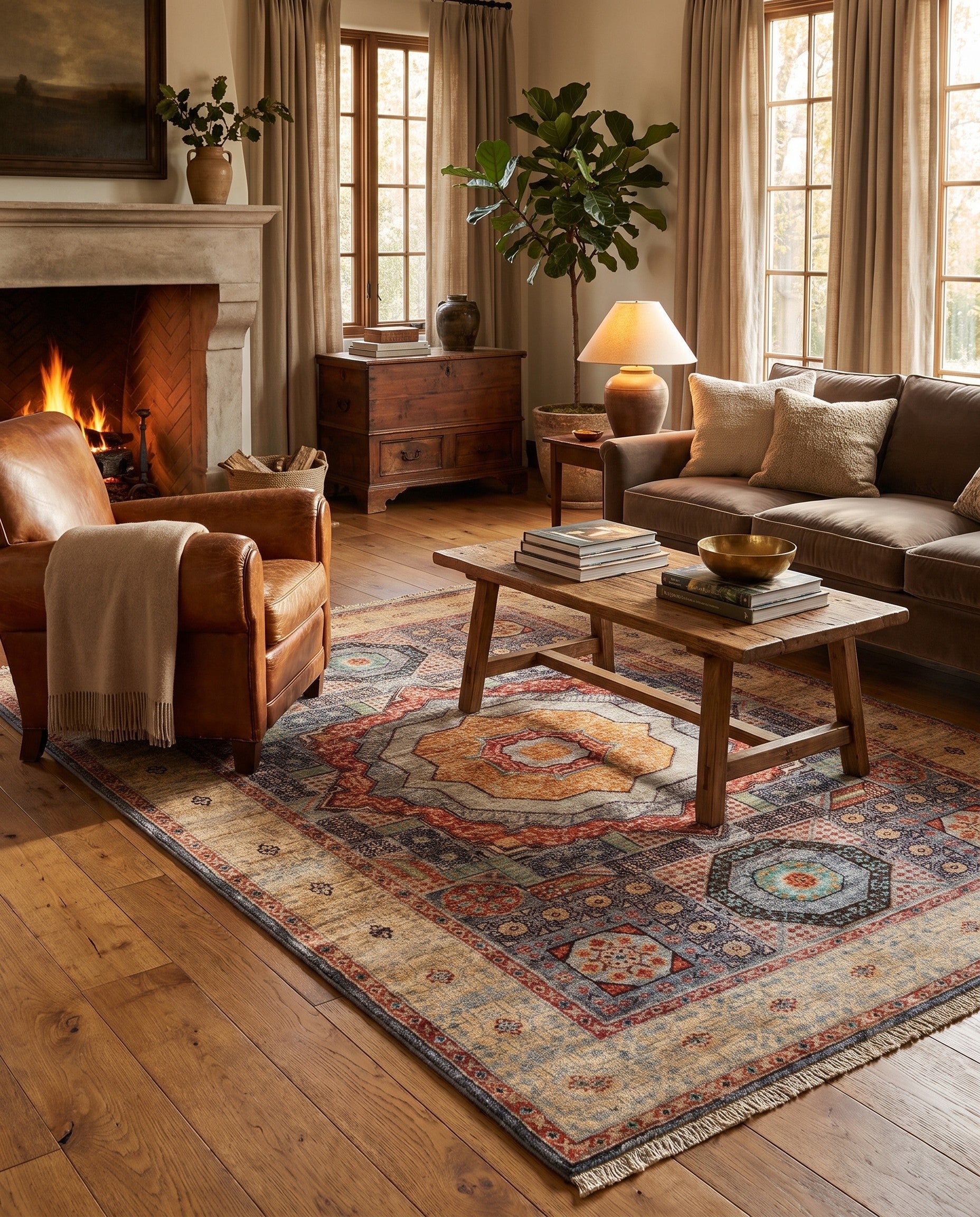 4' 11 x 6' 6 Hand Knotted Mamluk Ziegler Rug