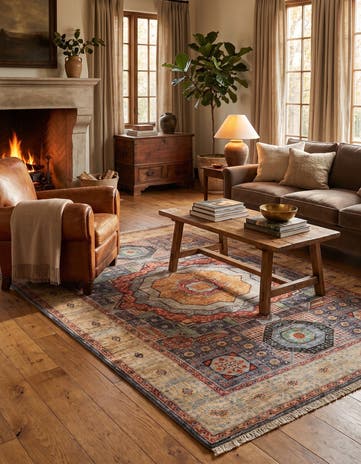 4' 11 x 6' 6 Hand Knotted Mamluk Ziegler Rug