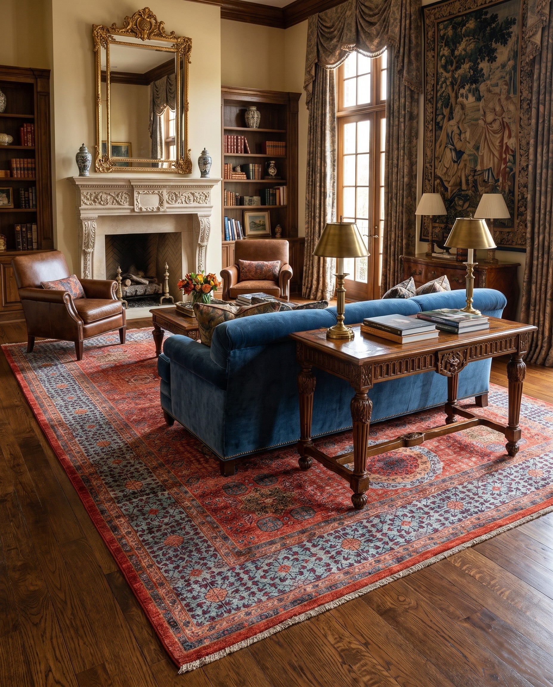 8' 2 x 9' 11 Hand Knotted Mamluk Ziegler Rug