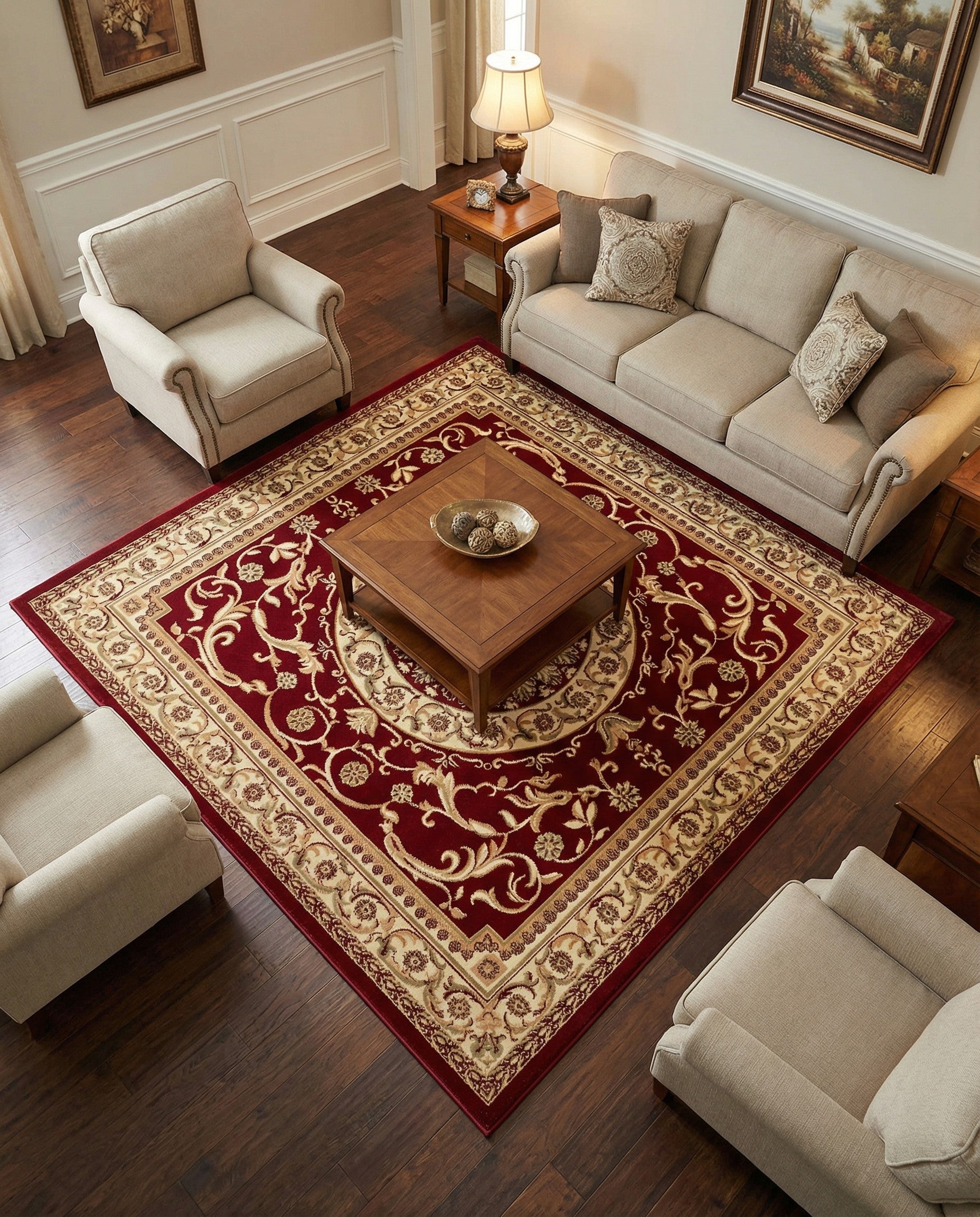 7' 10 x 7' 10 Classic Aubusson Square Rug