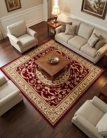 7' 10 x 7' 10 Classic Aubusson Square Rug