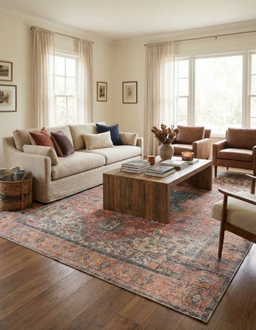 Rust Red Washable Timeless Rug