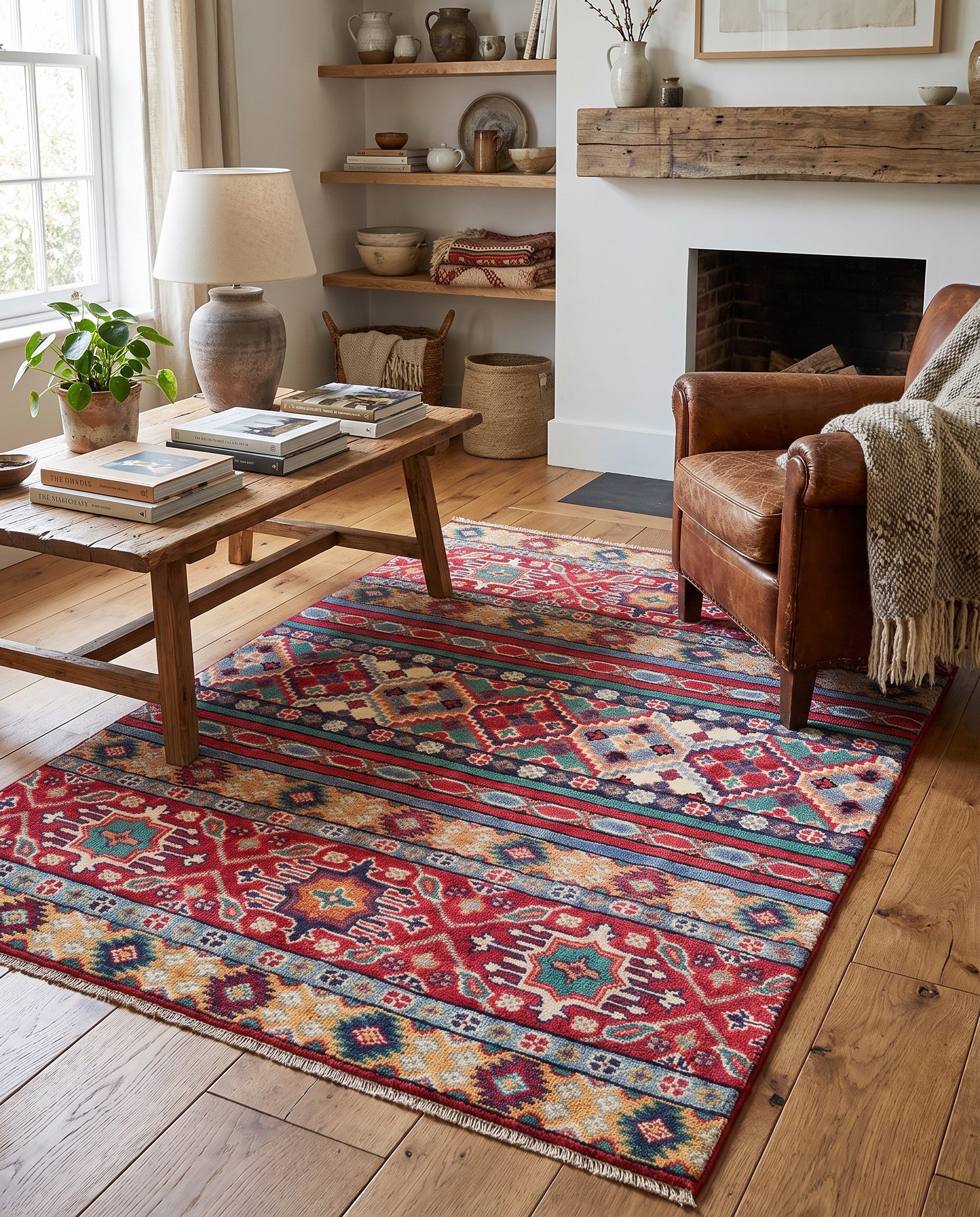 3' 5 x 4' 11 Hand Knotted Kazak Rug