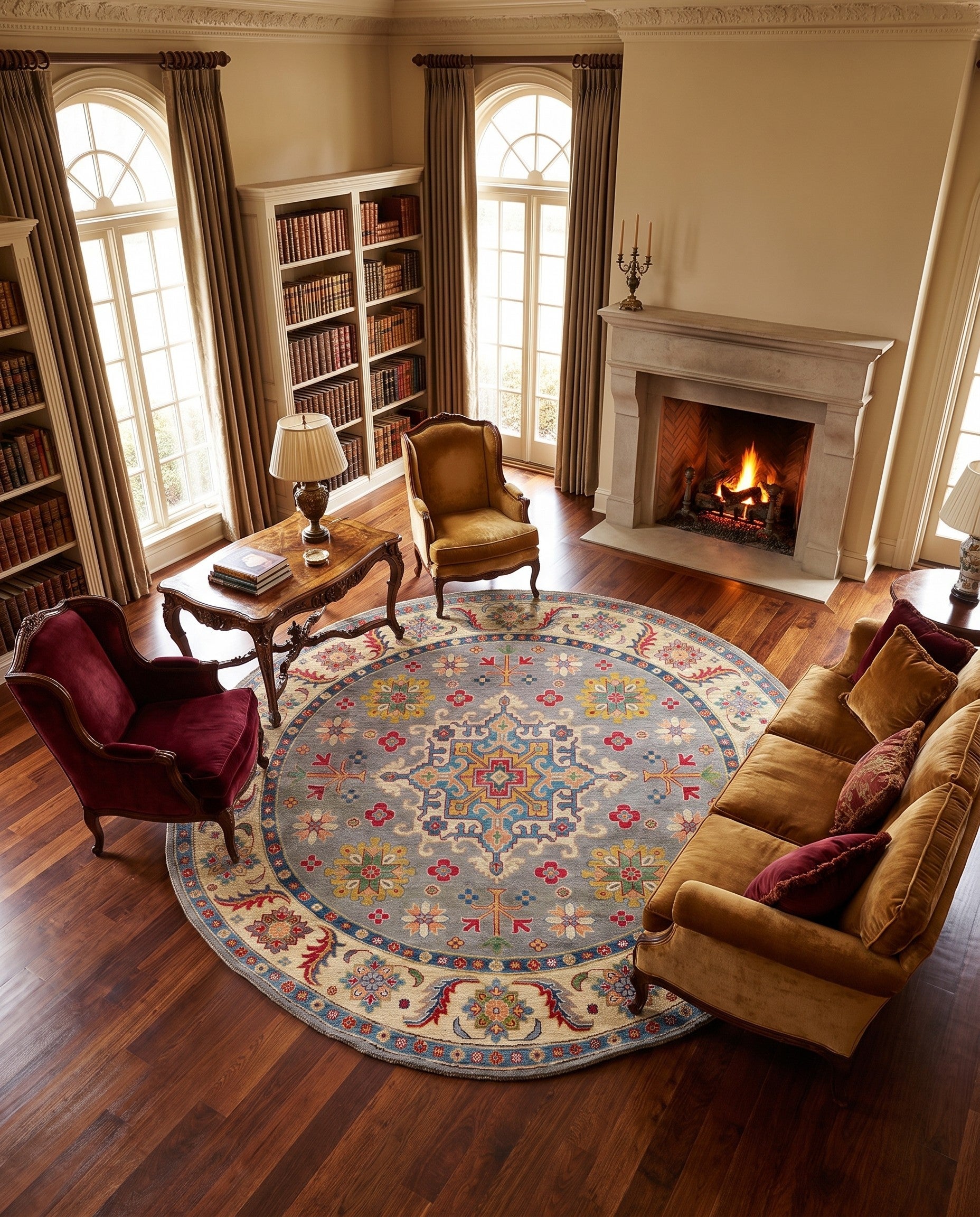 8' 1 x 8' 3 Hand Knotted Kazak Round Rug