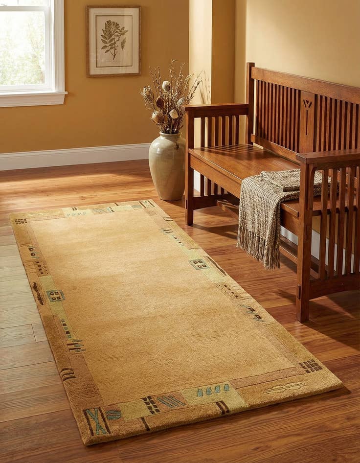 Detail image of 2' 5 x 4' 7 Hand Knotted Nepal Wool Runner Rug