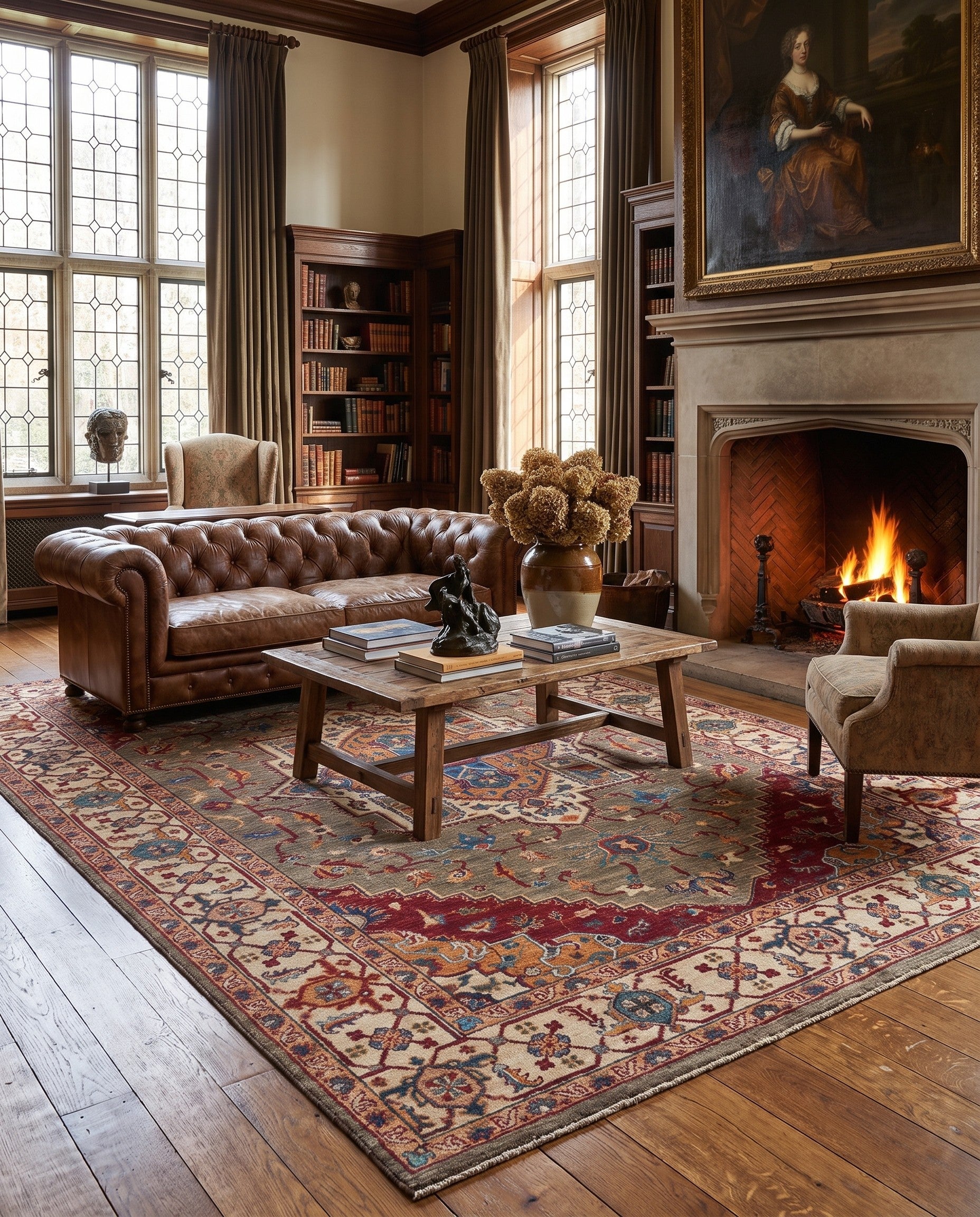 6' 10 x 9' 10 Hand Knotted Heriz Rug