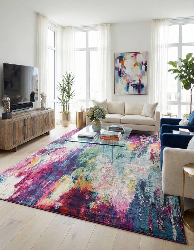 Detail image of 10' 6 x 16' 5 Washable Theia Rug