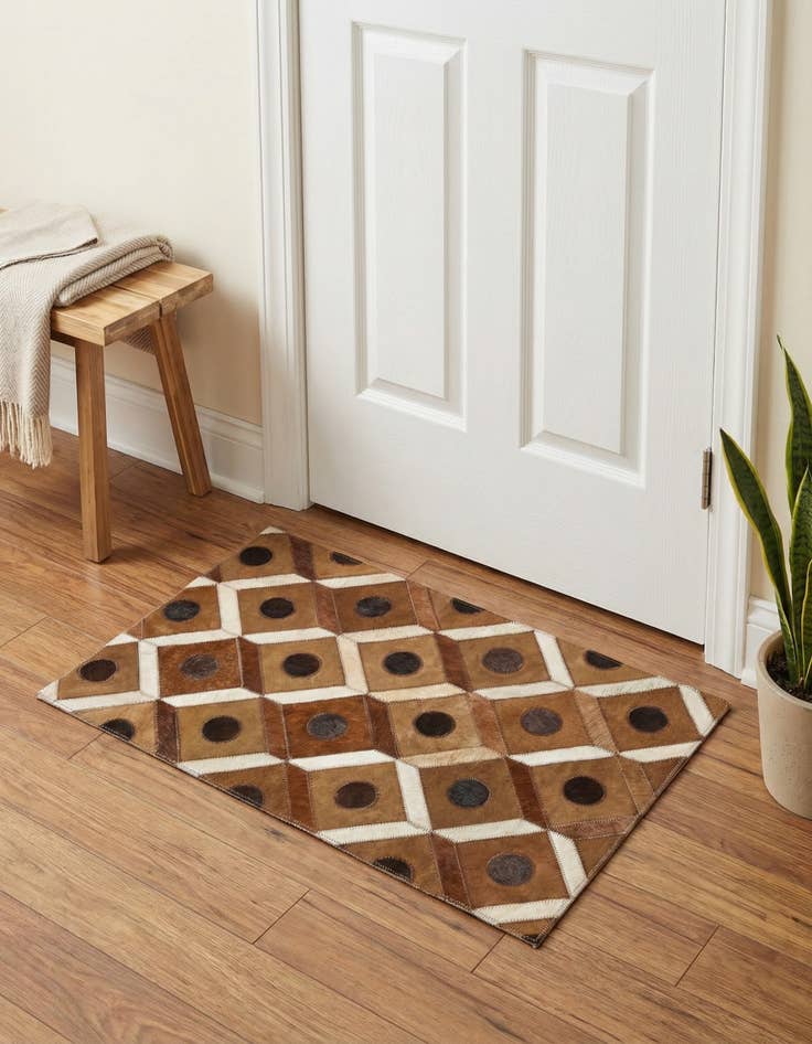 Detail image of 2' x 3' Cowhide Leather Rug