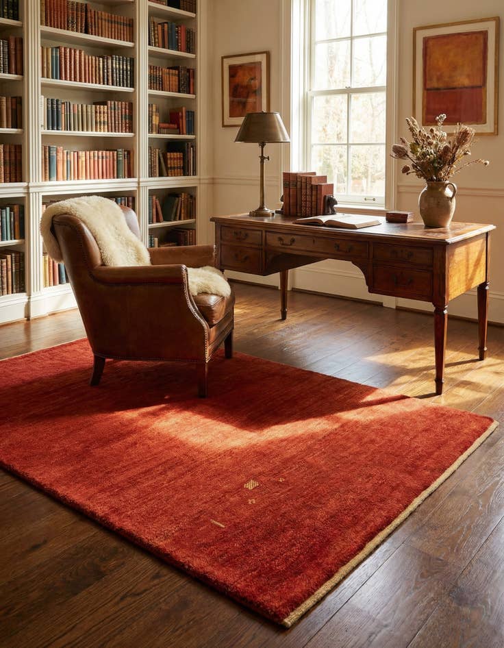 Detail image of 3' 9 x 5' 10 Hand Knotted Gabbeh Persian Wool Rug