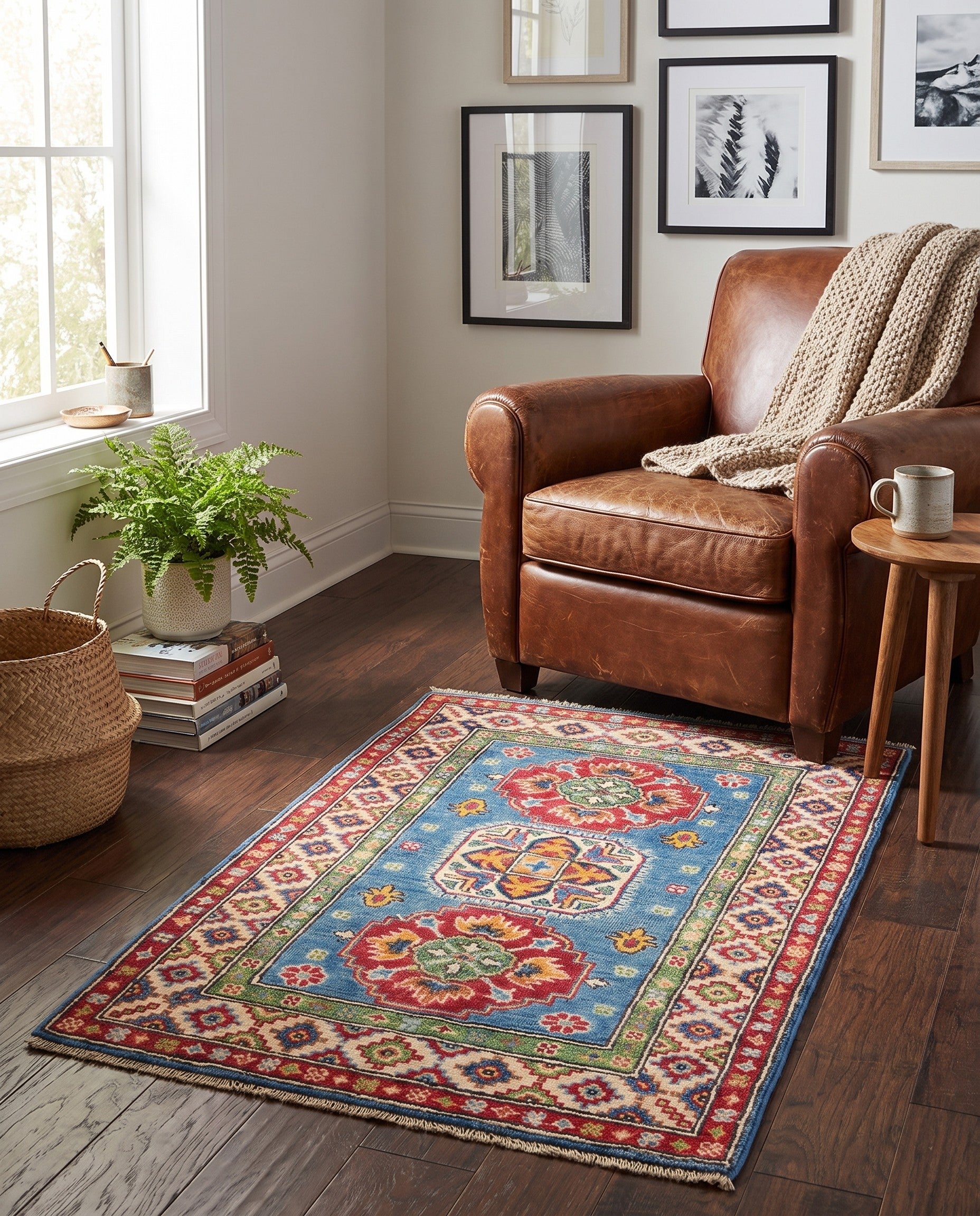 2' 7 x 4' Hand Knotted Kazak Rug