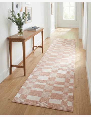 Barely Blush Pink Textura Designer Runner Rug