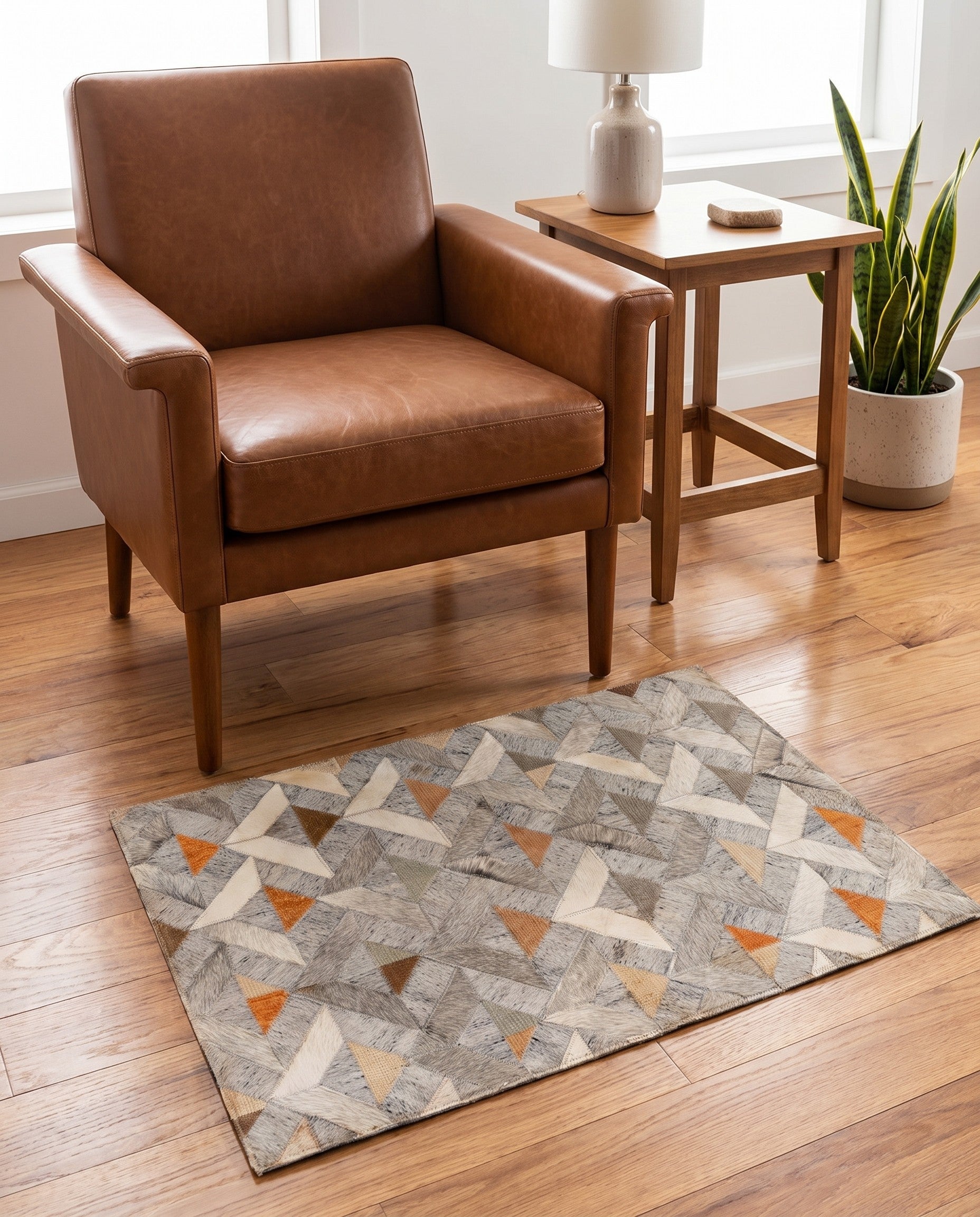 2' 2 x 3' 3 Cowhide Rug