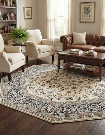 6' x 6' Nain Design Octagon Rug