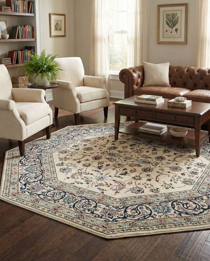 6' x 6' Nain Design Octagon Rug