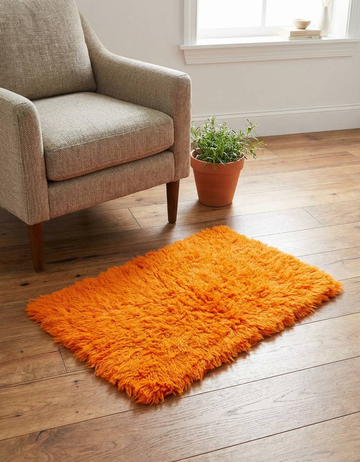 Detail image of 2' 4 x 4' 4 Hand Knotted Moroccan Wool Rug