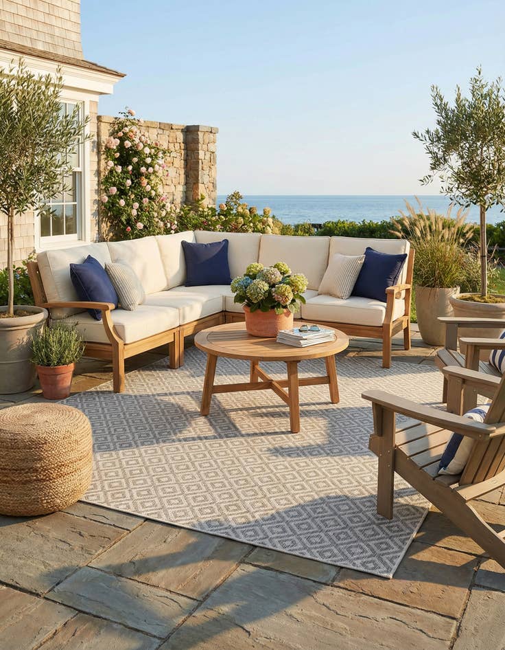 Detail image of 7' 10 x 7' 10 Washable Jill Zarin Costa Rica Indoor / Outdoor Square Rug