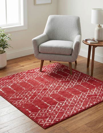 Raspberry Pink Paxon Trellis Square Rug