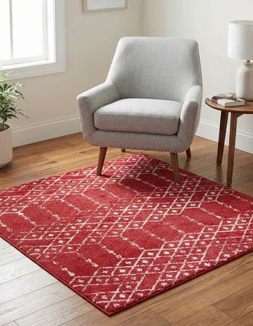 Raspberry Pink Paxon Trellis Square Rug