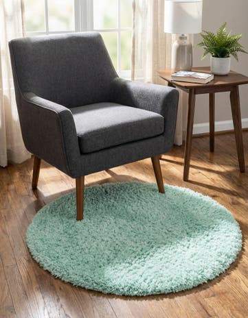 Cyan Infinity Shag Round Rug