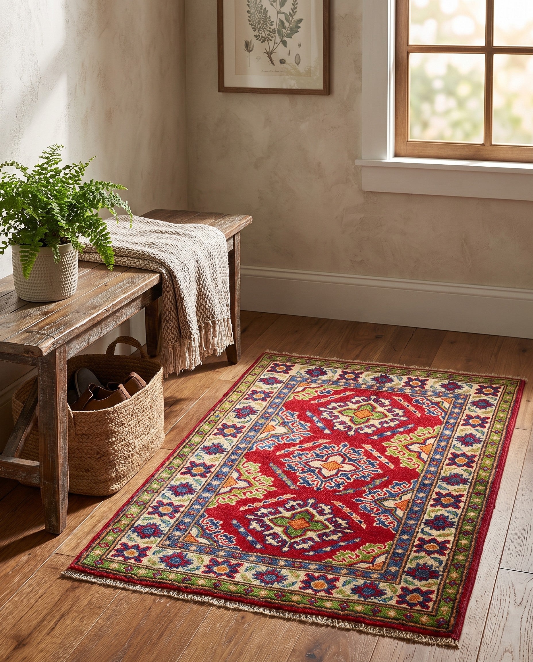 2' x 3' Hand Knotted Kazak Rug