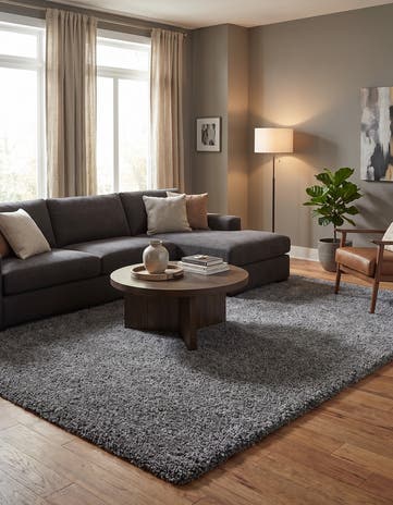8' x 11' Soft Solid Shag Rug
