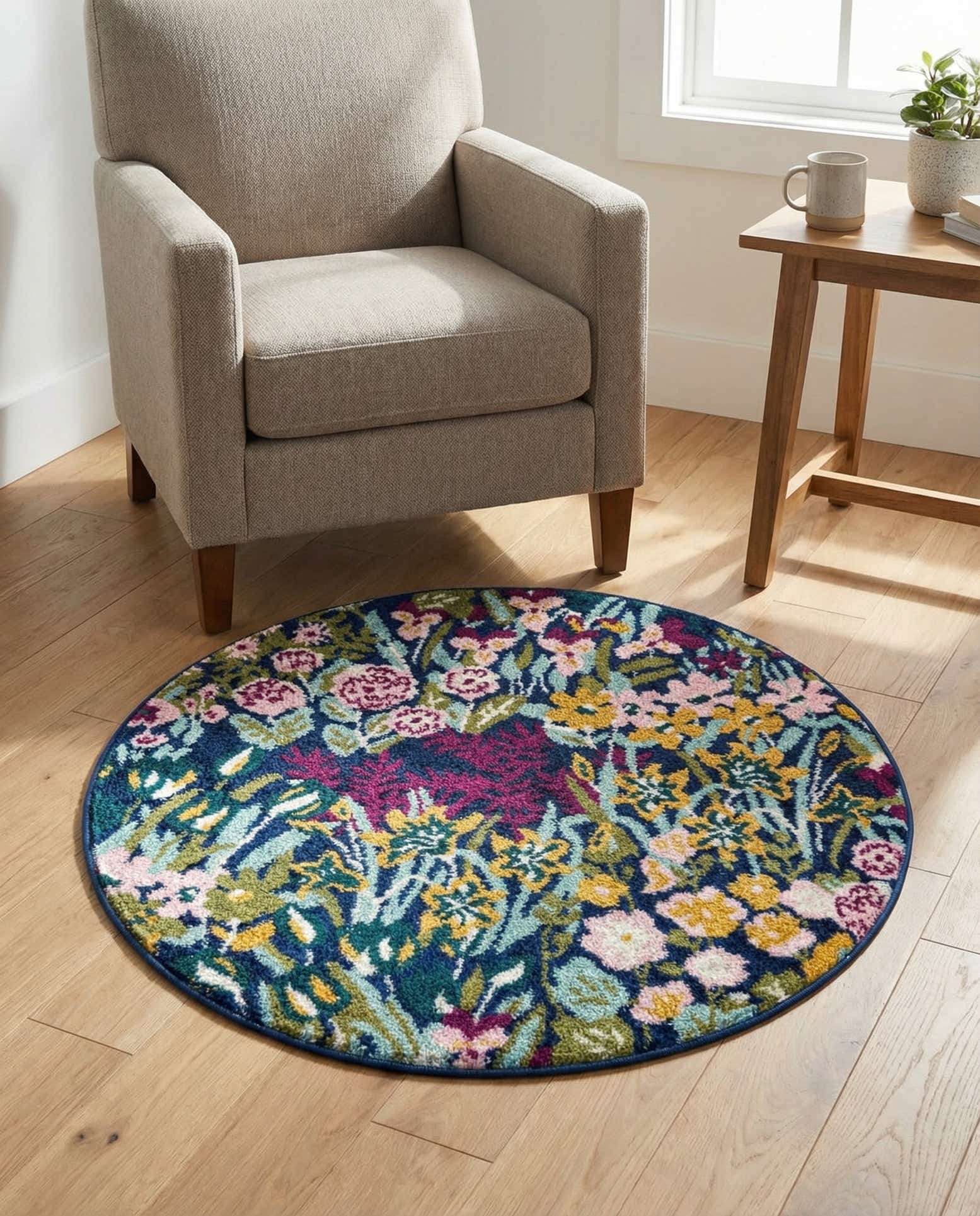 3' 3 x 3' 3 Bloom Round Rug