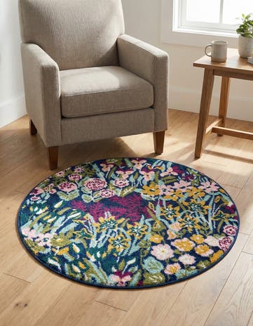 3' 3 x 3' 3 Bloom Round Rug