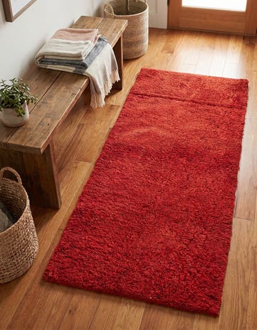2' 4 x 4' 5 Hand Knotted Moroccan Wool Runner Rug