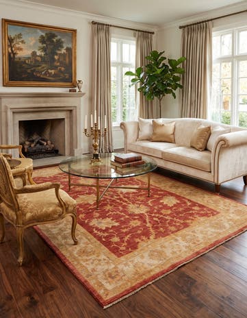 5' 8 x 8' Hand Knotted Ziegler Rug