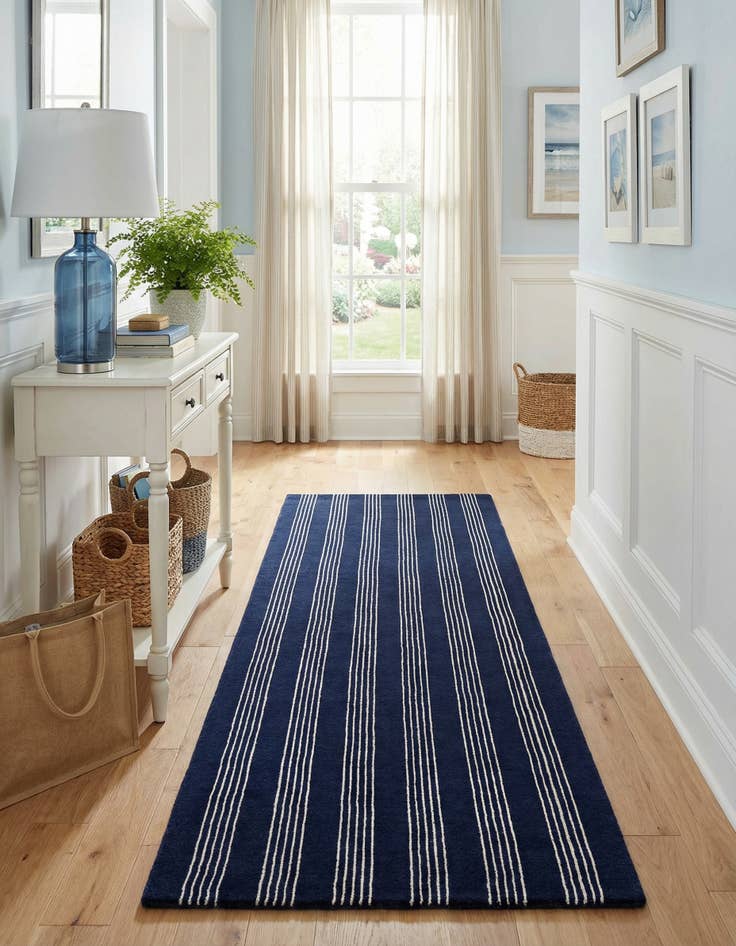 Detail image of 3' 3 x 10' Jill Zarin Striped Wool Runner Rug
