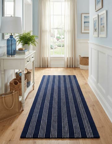 3' 3 x 10' Jill Zarin Striped Wool Runner Rug