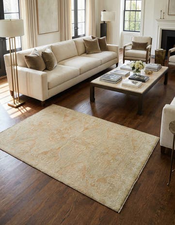3' 9 x 5' 11 Hand Knotted Oushak Wool Rug