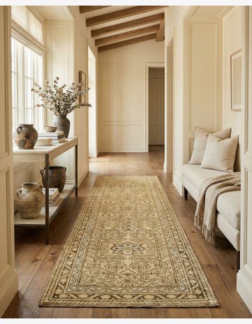 2' 10 x 9' 8 Hand Knotted Oushak Wool Runner Rug