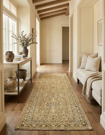 2' 10 x 9' 8 Hand Knotted Oushak Wool Runner Rug