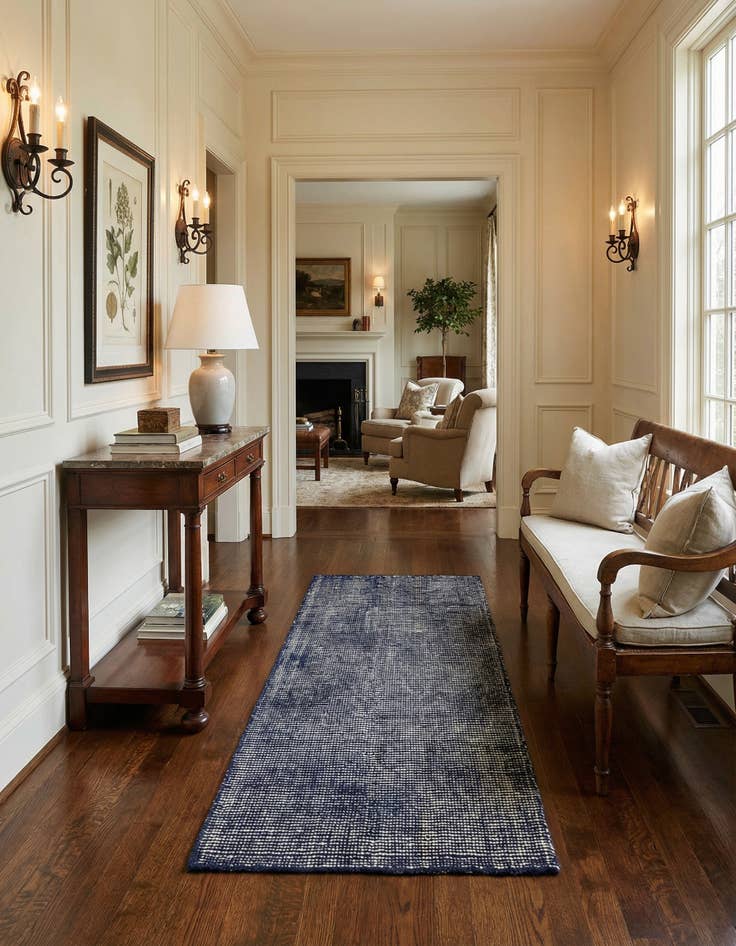 Detail image of 2' x 5' 1  Hand Woven Jill Zarin English Manor Farmhouse Wool Runner Rug