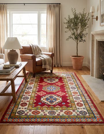 3' 11 x 6' Hand Knotted Kazak Rug