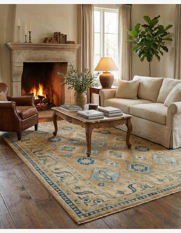 5' x 6' 9 Hand Knotted Oushak Wool Rug