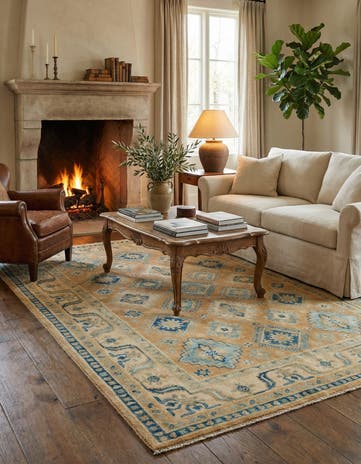 5' x 6' 9 Hand Knotted Oushak Wool Rug
