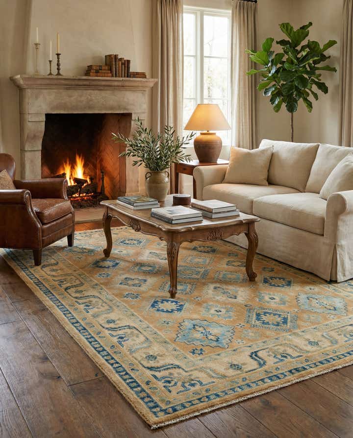 5' x 6' 9 Hand Knotted Oushak Wool Rug