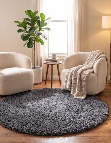 Peppercorn Zermatt Shag Round Rug