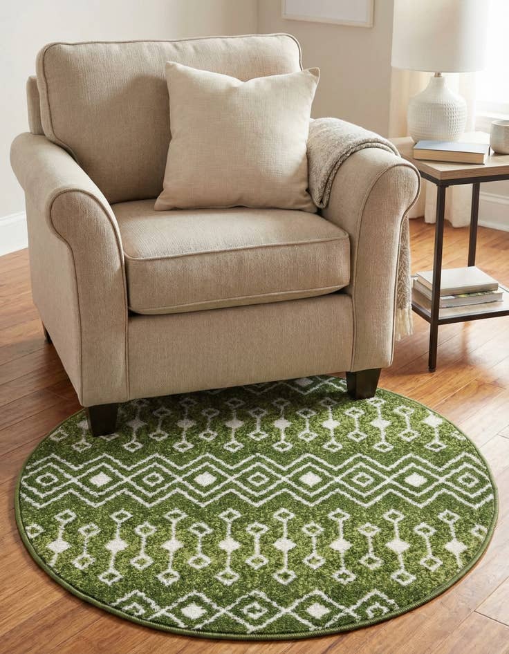 Detail image of 3' x 3' Moroccan Trellis Round Rug