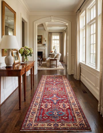 2' 8 x 9' 9 Hand Knotted Kazak Runner Rug