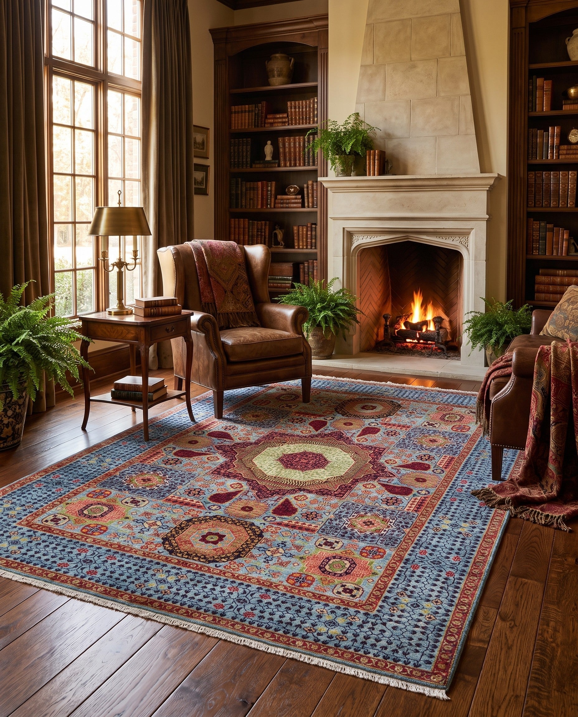 5' 2 x 6' 8 Hand Knotted Mamluk Ziegler Rug