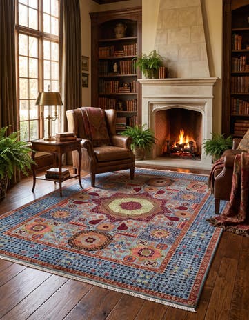 5' 2 x 6' 8 Hand Knotted Mamluk Ziegler Rug