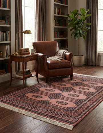 4' x 6' 6 Hand Knotted Bokhara Oriental Wool Rug