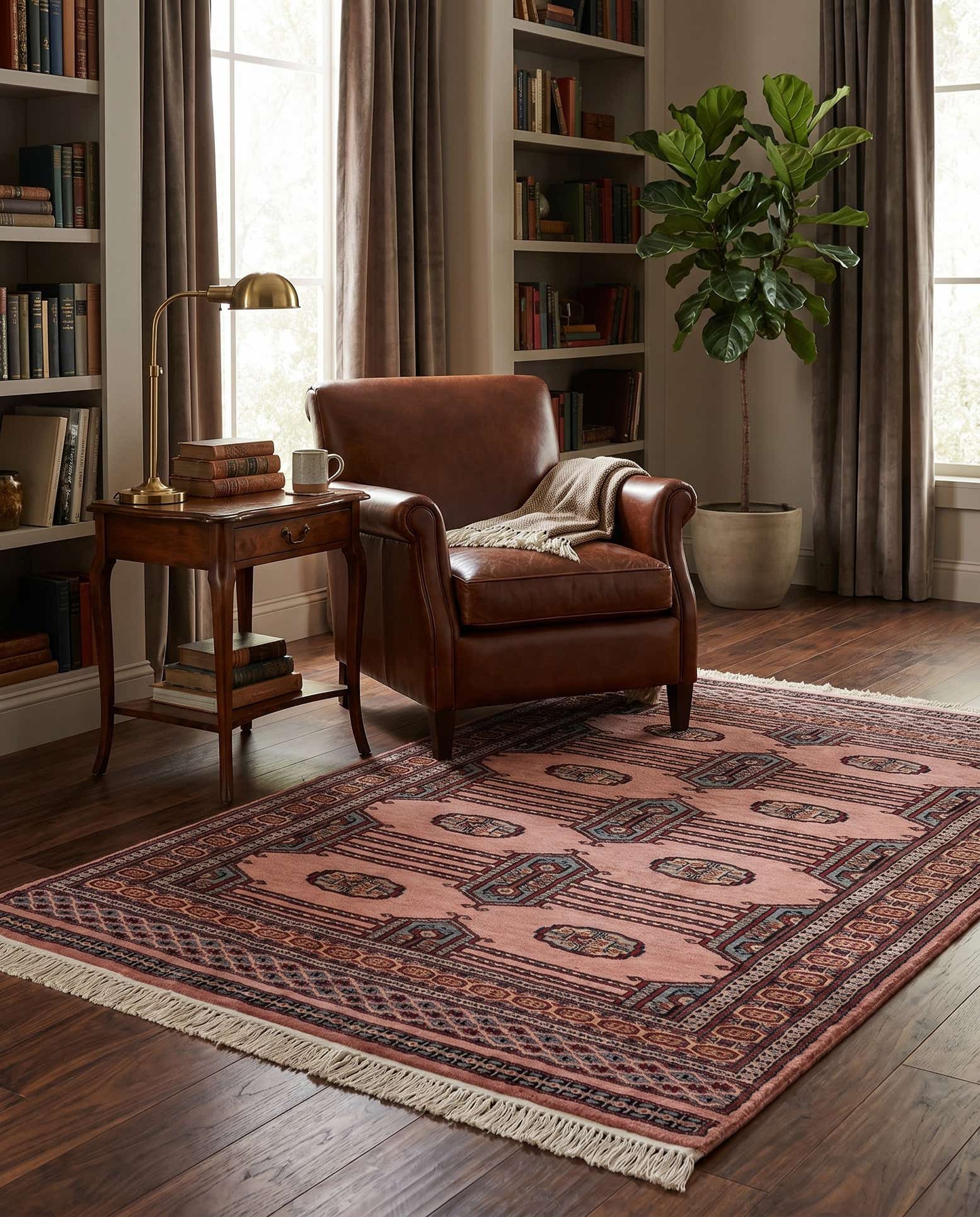 4' x 6' 6 Hand Knotted Bokhara Oriental Wool Rug